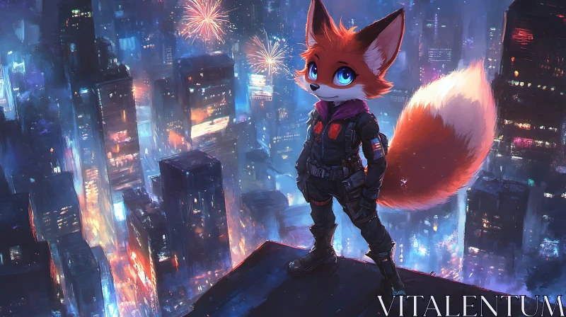 Urban Fox Celebration AI Image