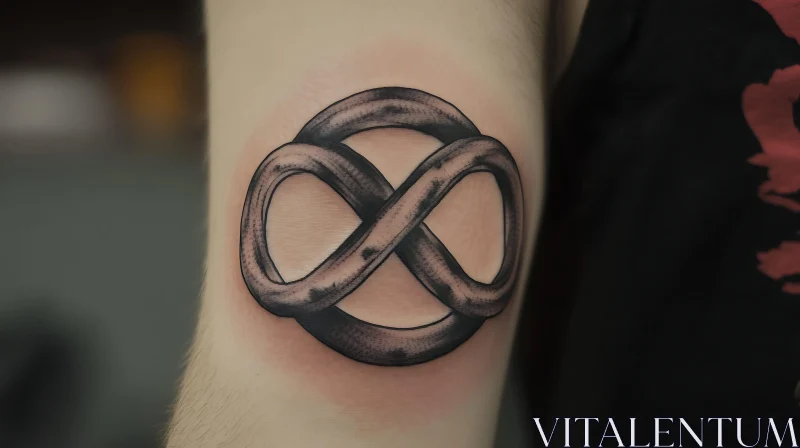 Black and Grey Infinity Tattoo on Arm AI Image