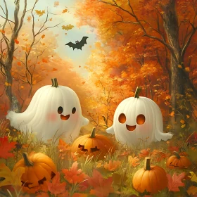 Autumnal Ghostly Pumpkin Gathering