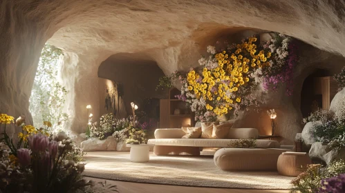 Floral Cave Living Room