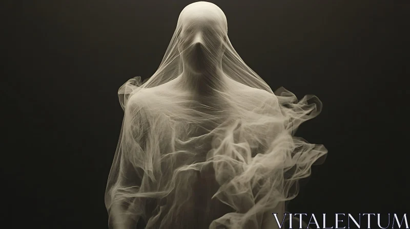 Figure in Translucent Veil AI Image