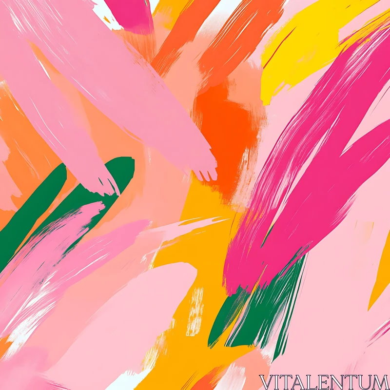 Colorful Abstract Brushstroke Painting AI Image