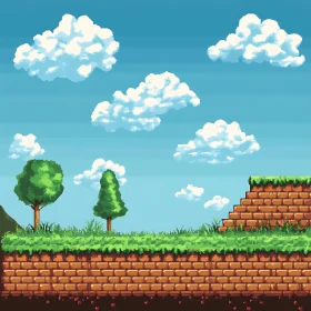 Retro Pixel Landscape