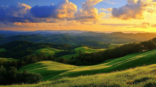 Picturesque Hills at Sunset