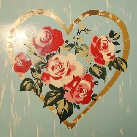 Floral Heart with Roses