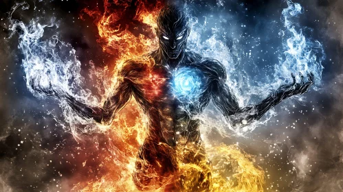 Abstract Figure of Fire and Ice