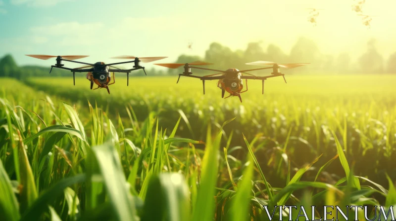 Agricultural Innovation: Drones in Farming AI Image