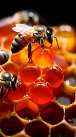 Bees at Work on Honeycomb: A Study in Saturation and Organic Sculpting