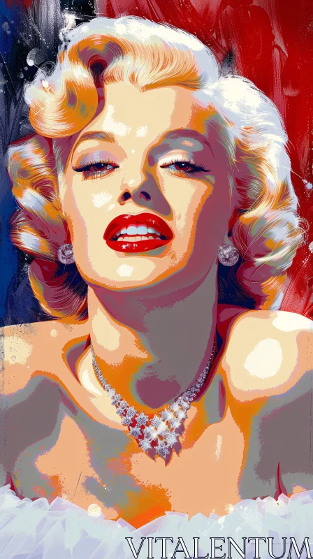 AI ART Bold Colorful Portrait of Marilyn Monroe