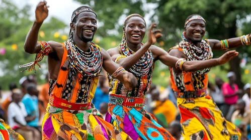 Men Dancing in Traditional Clothing