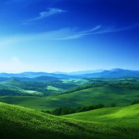 Rolling Hills Landscape in Summer