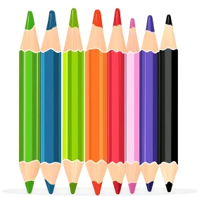 Brightly Colored Pencils Illustration for Creative Projects