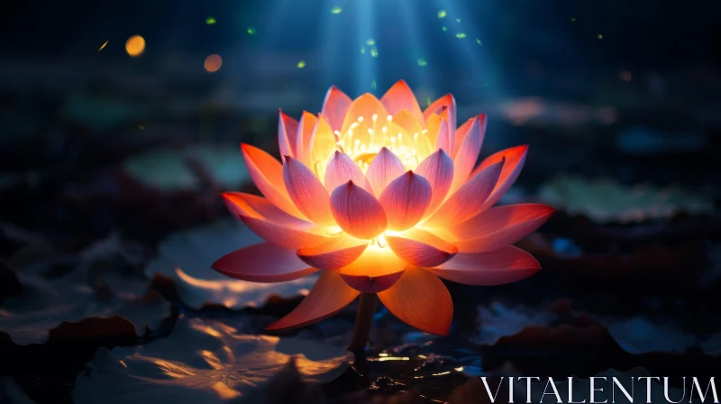 Glowing Lotus - A Masterpiece of Nature's Art AI Image