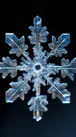 Intricate Snowflake Design Against Dark Background