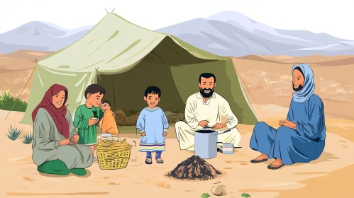 Nomadic Family Scene