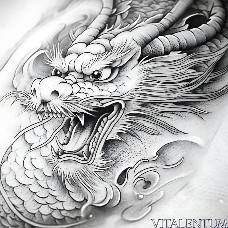 Mythical Dragon Tattoo Art AI Image