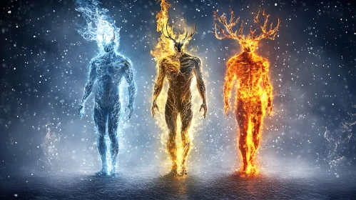 Figures of Ice, Nature, and Fire