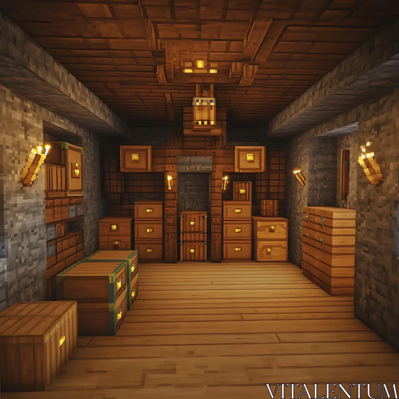 Cozy Minecraft Interior Design AI Image