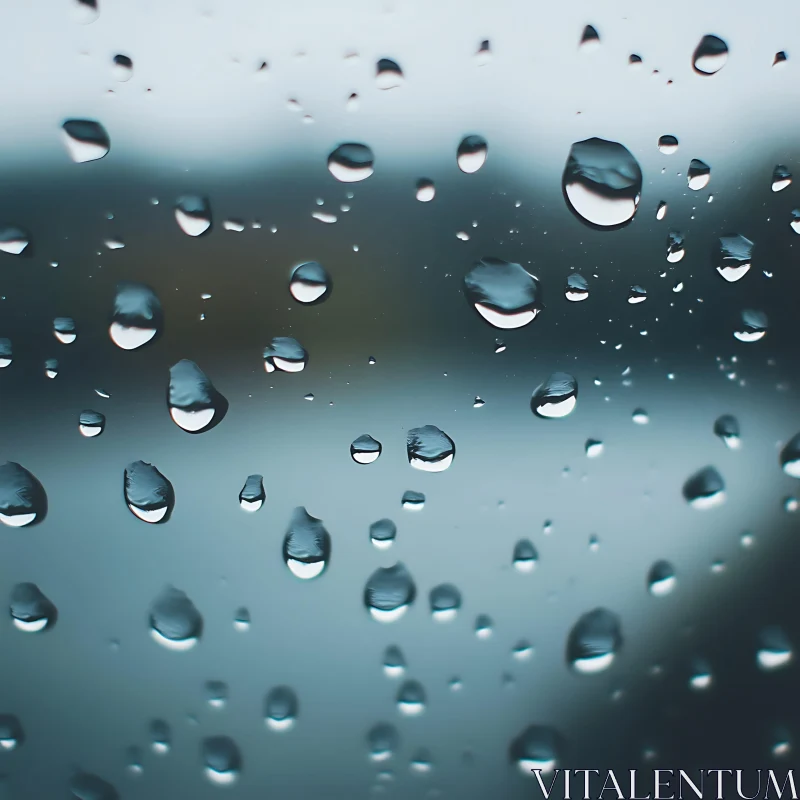 AI ART Raindrops on Window Pane in Soft Focus