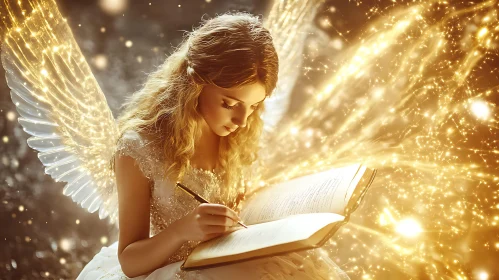Angel with Wings Writing