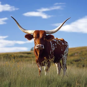 Texas Longhorn in Meadow