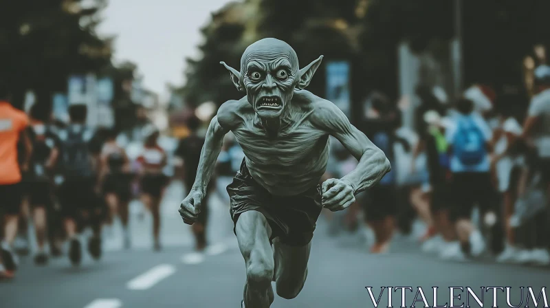 Monster Marathon: A Frightening Spectacle AI Image