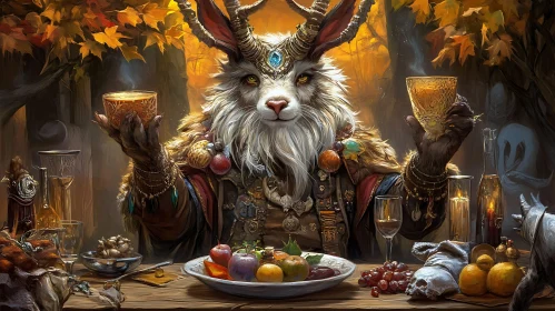 Regal Rabbit at Lavish Forest Banquet