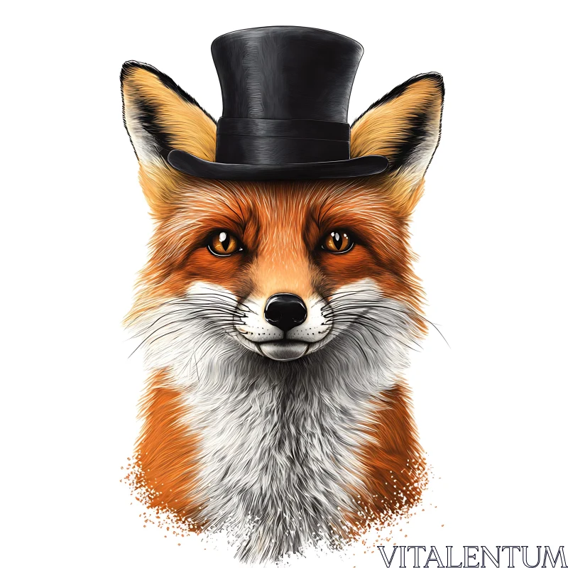 Whimsical Fox in Formal Attire AI Image