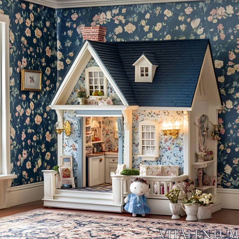 AI ART Miniature Dollhouse with Vintage Design