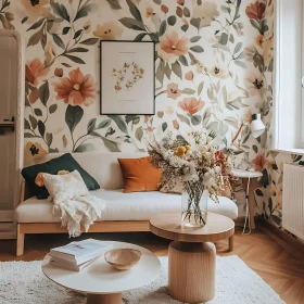 Floral Wallpaper in Cozy Room