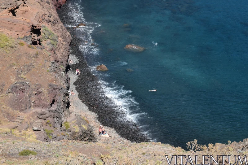 Coastal Cliffside and Ocean View Free Stock Photo