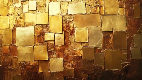 Golden Abstract Shapes Art