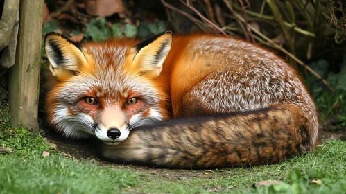 Resting Fox in Natural Habitat