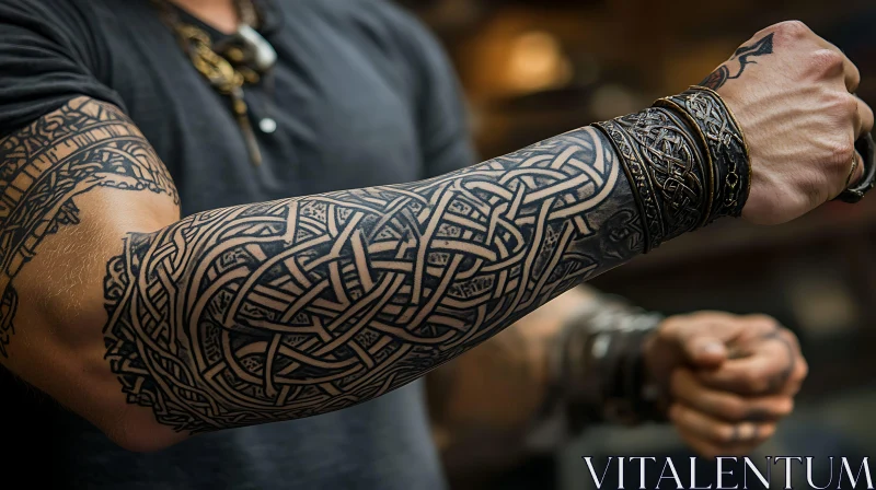 Detailed Celtic Knot Tattoo on Arm AI Image