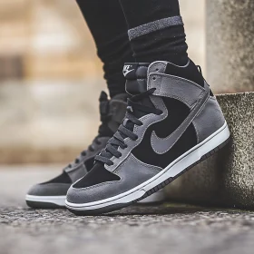Modern Footwear: Grey and Black Nike Sneakers
