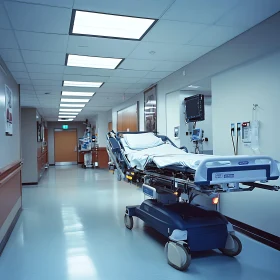 Gurney in Hospital Hallway