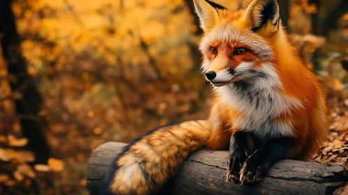 Resting Fox in Fall Colors