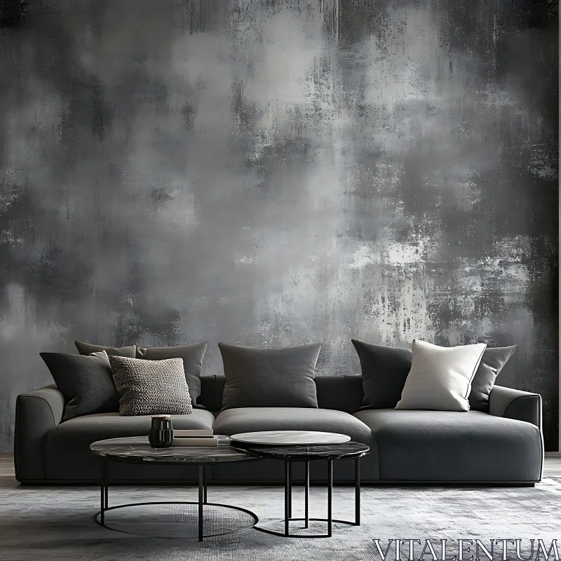 AI ART Minimalist Gray Interior Design