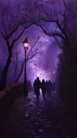 Eerie Nighttime Stroll Painting