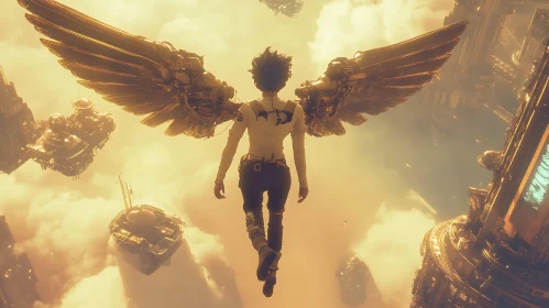 Soaring Above: Angel in Golden City