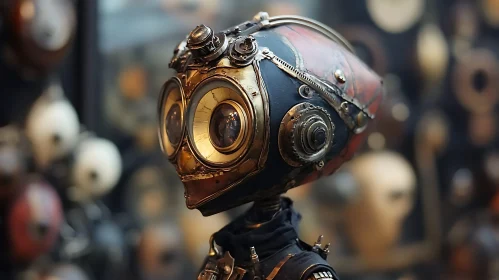 Intricate Steampunk Robot Design