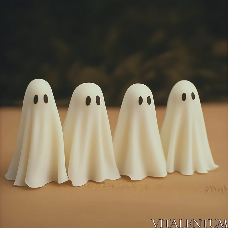 AI ART Minimalist Ghosts Halloween Decoration