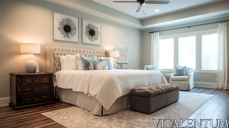 AI ART Calming Bedroom with Neutral Color Palette