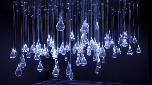 Illuminated Glass Droplets Art