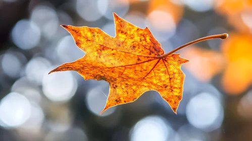 Detailed Orange Leaf in Autumn