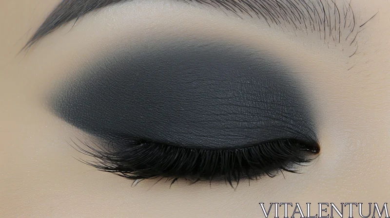 Enigmatic Beauty: Dark Eyeshadow Close-up of Woman's Eye AI Image