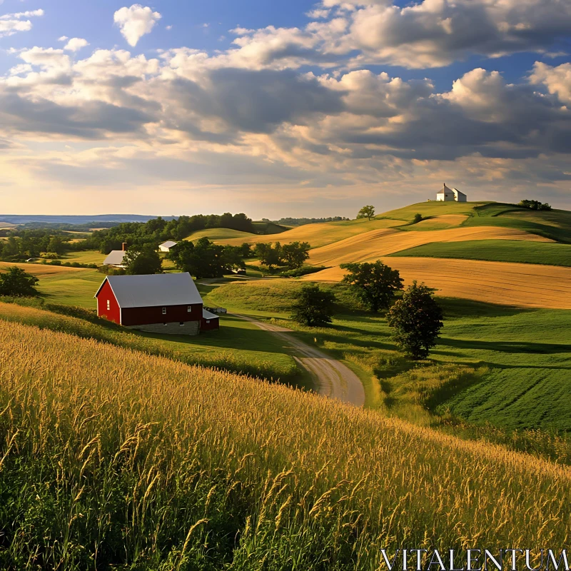 AI ART Rolling Hills and Rural Charm