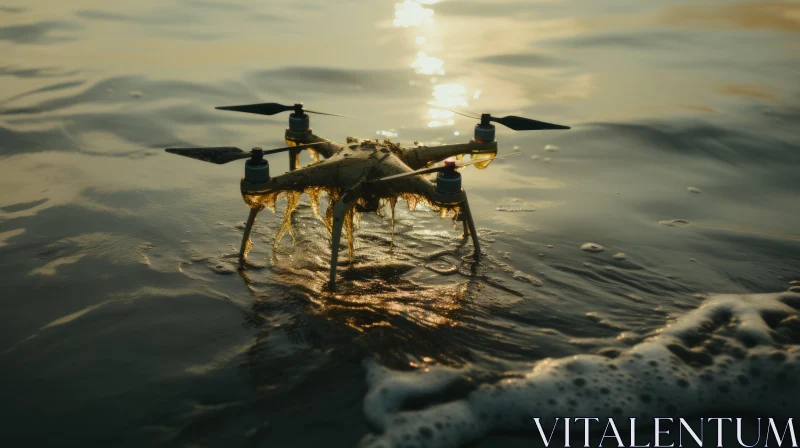 Golden Sunset Drone - An Eco-Friendly, Nature-Inspired Vision AI Image