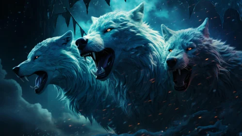 White Wolves in a Dark Cave - An Illustration of Joyful Chaos