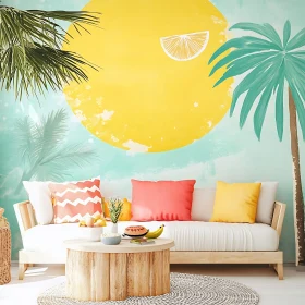 Summer Interior with Tropical Mural